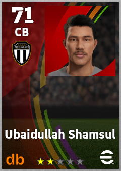 Ubaidullah Shamsul — CB, OVR 71, MAX 71