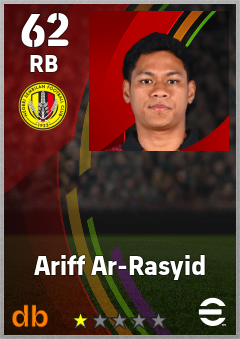 Ariff Ar-Rasyid — RB, OVR 62, MAX 62