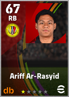 Ariff Ar-Rasyid — RB, OVR 67, MAX 67