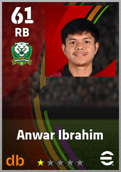 Anwar Ibrahim — RB, OVR 61, MAX 61