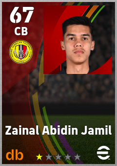 Zainal Abidin Jamil — CB, OVR 67, MAX 67