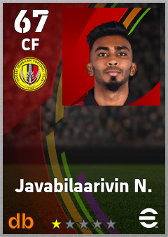 Javabilaarivin N. — CF, OVR 67, MAX 67