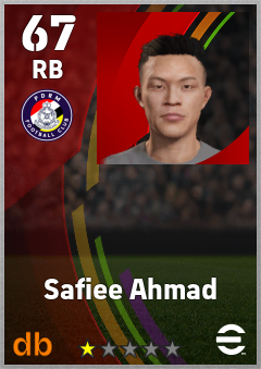 Safiee Ahmad — RB, OVR 67, MAX 67