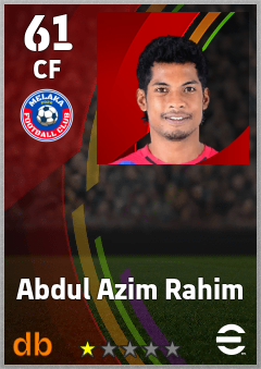 Abdul Azim Rahim — CF, OVR 61, MAX 61