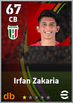 Irfan Zakaria — CB, OVR 67, MAX 67
