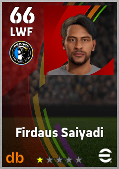 Firdaus Saiyadi — LWF, OVR 66, MAX 66