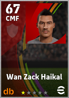 Wan Zack Haikal — CMF, OVR 67, MAX 67