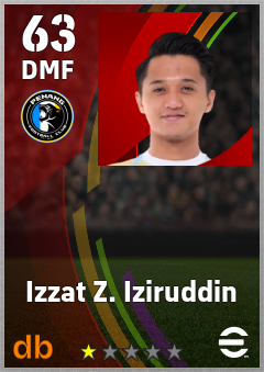 Izzat Z. Iziruddin — DMF, OVR 63, MAX 63