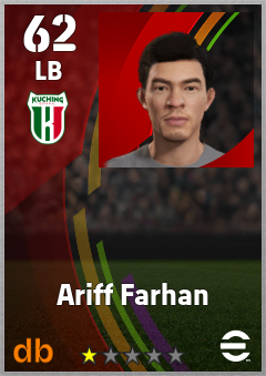 Ariff Farhan — LB, OVR 62, MAX 62