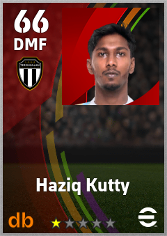 Haziq Kutty — DMF, OVR 66, MAX 66