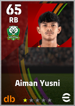 Aiman Yusni — RB, OVR 65, MAX 65