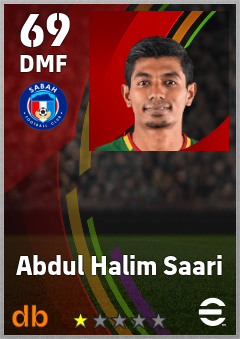Abdul Halim Saari — DMF, OVR 69, MAX 69