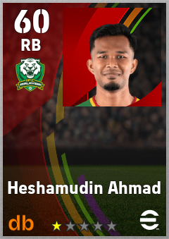 Heshamudin Ahmad — RB, OVR 60, MAX 60