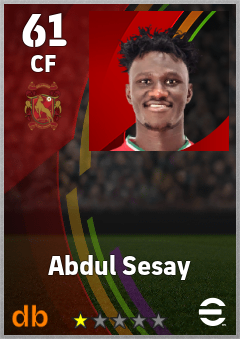Abdul Sesay — CF, OVR 61, MAX 61