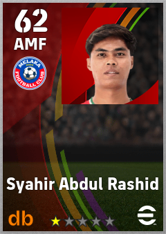 Syahir Abdul Rashid — AMF, OVR 62, MAX 62