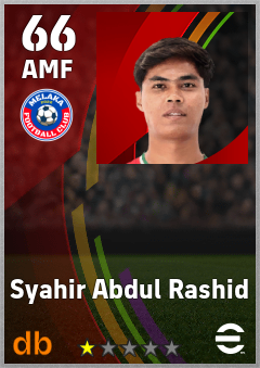 Syahir Abdul Rashid — AMF, OVR 66, MAX 66