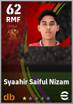 Syaahir Saiful Nizam — RMF, OVR 62, MAX 62