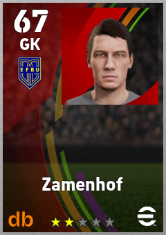 Zamenhof — GK, OVR 67, MAX 67