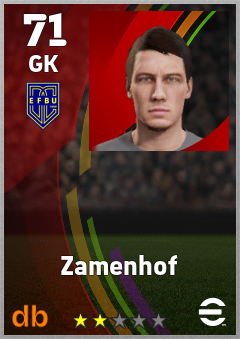 Zamenhof — GK, OVR 71, MAX 71