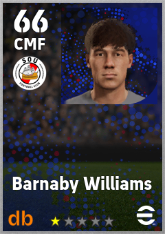 Barnaby Williams — CMF, OVR 66, MAX 66