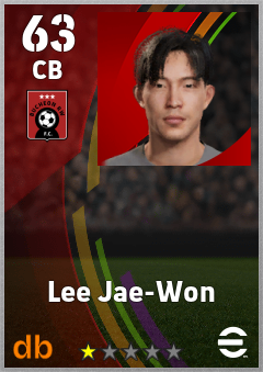 Lee Jae-Won — CB, OVR 63, MAX 63