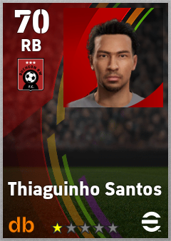Thiaguinho Santos — RB, OVR 70, MAX 70
