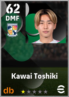 Kawai Toshiki — DMF, OVR 62, MAX 62