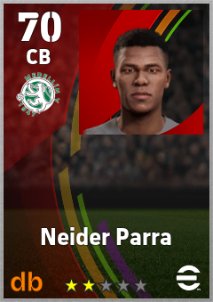 Neider Parra — CB, OVR 70, MAX 70