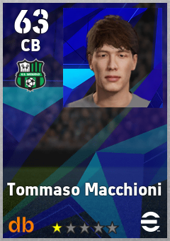 Tommaso Macchioni — CB, OVR 63, MAX 63