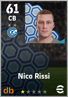 Nico Rissi — CB, OVR 61, MAX 61