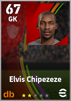 Elvis Chipezeze — GK, OVR 67, MAX 67