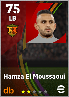 Hamza El Moussaoui — LB, OVR 75, MAX 75
