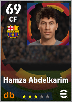 Hamza Abdelkarim — CF, OVR 69, MAX 69
