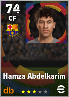 Hamza Abdelkarim — CF, OVR 74, MAX 74
