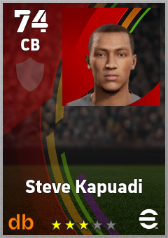 Steve Kapuadi — CB, OVR 74, MAX 74