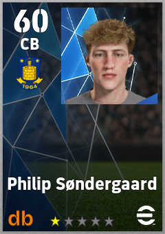 Philip Søndergaard — CB, OVR 60, MAX 60