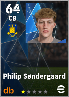 Philip Søndergaard — CB, OVR 64, MAX 64