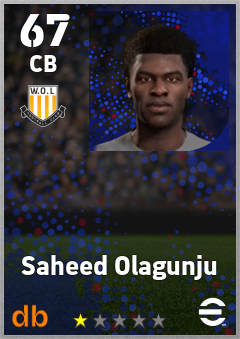 Saheed Olagunju — CB, OVR 67, MAX 67
