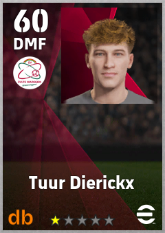 Tuur Dierickx — DMF, OVR 60, MAX 60
