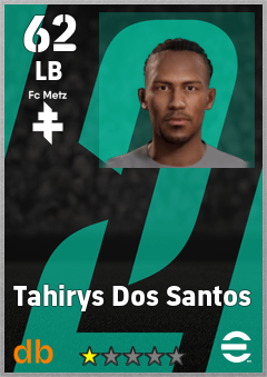 Tahirys Dos Santos — LB, OVR 62, MAX 62