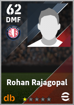 Rohan Rajagopal — DMF, OVR 62, MAX 62