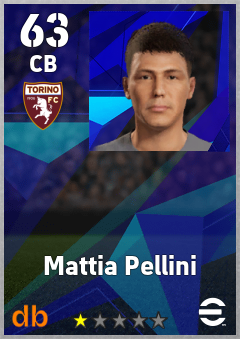 Mattia Pellini — CB, OVR 63, MAX 63