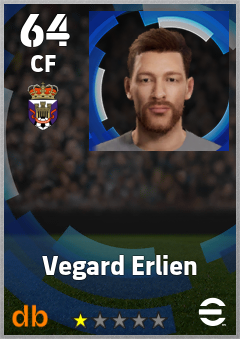 Vegard Erlien — CF, OVR 64, MAX 64