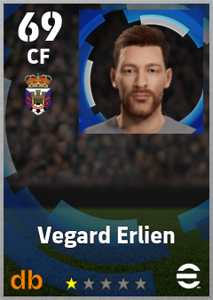 Vegard Erlien — CF, OVR 69, MAX 69