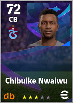 Chibuike Nwaiwu — CB, OVR 72, MAX 72