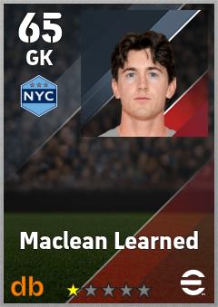 Maclean Learned — GK, OVR 65, MAX 65