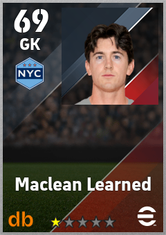 Maclean Learned — GK, OVR 69, MAX 69