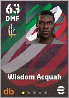 Wisdom Acquah — DMF, OVR 63, MAX 63