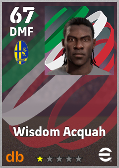 Wisdom Acquah — DMF, OVR 67, MAX 67
