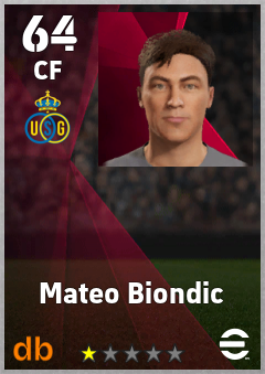Mateo Biondic — CF, OVR 64, MAX 64